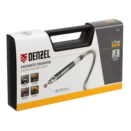 Пневматический гравер Denzel PE54000, 54000 об/мин, 3 мм, 57 л/мин 57467 купить в Нижневартовске