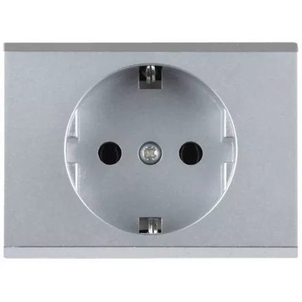Розетка СВЕТОЗАР "ЭФФЕКТ" с заземлением, одинарная, без вставки и рамки, светло-серый металлик, 16А/~250В SV-54400-SM купить в Нижневартовске