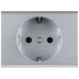 Розетка СВЕТОЗАР "ЭФФЕКТ" с заземлением, одинарная, без вставки и рамки, светло-серый металлик, 16А/~250В SV-54400-SM купить в Нижневартовске