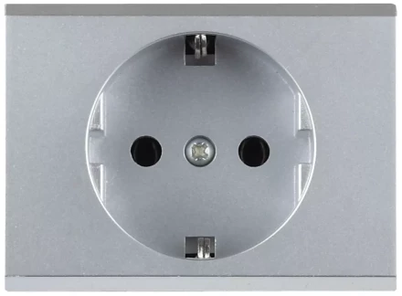 Розетка СВЕТОЗАР "ЭФФЕКТ" с заземлением, одинарная, без вставки и рамки, светло-серый металлик, 16А/~250В SV-54400-SM купить в Нижневартовске