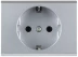 Розетка СВЕТОЗАР "ЭФФЕКТ" с заземлением, одинарная, без вставки и рамки, светло-серый металлик, 16А/~250В SV-54400-SM купить в Нижневартовске