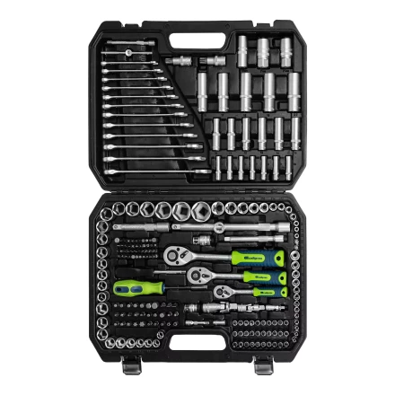 Набор инструментов Сибртех 14170, 1/2", 3/8", 1/4", пластиковый кейс 215 предм. купить в Нижневартовске