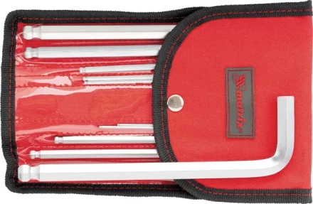 Набор ключей шестигранных имбусовых HEX, 1,5–12 мм, CrV, 10  шт., удлиненные с  шаром, сатин., чехол  MATRIX 12311 купить в Нижневартовске