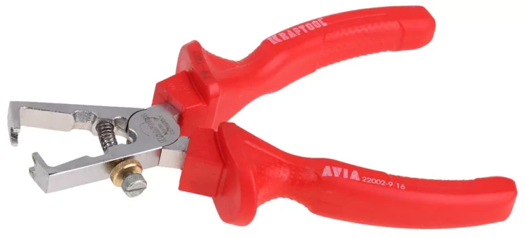 Клещи "AVIA" для снятия изоляции, диэлектрические 1000В, маслобензостойкая рукоятка, 160мм, KRAFTOOL 22002-9-16 22002-9-16 купить в Нижневартовске