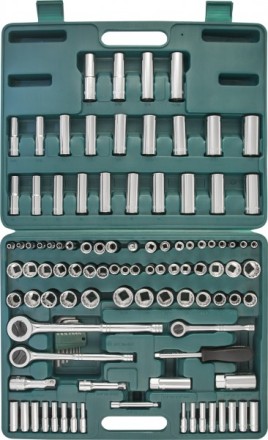 Набор головок торцевых  универсальный 1/2&quot; 1/4&quot; 3/8&quot;DR  5/32-15/16&quot;  4-22мм  ключи угловые 5/64&quot;-1/4&quot;  107предмета  S05Н48107S Jonnesway 48055 купить в Нижневартовске