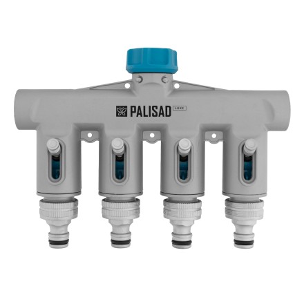 Разветвитель четырёхканальный Palisad 65833, с внутренней резьбой 3/4&quot;, алюминий, LUXE купить в Нижневартовске