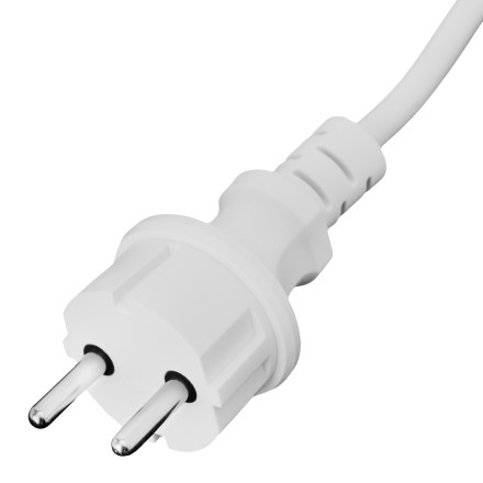 Шнур сетевой Denzel Energy Series, ПВС, 1,5 м, 2 x 1,5 мм, с неразборной вилкой, белый, 3 м, 37668 купить в Нижневартовске