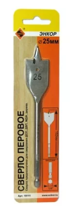 Сверло для дерева 25Х152 мм перовое Энкор 19111 купить в Нижневартовске