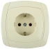 Розетка СВЕТОЗАР "CITY LIGHT" одинарная в сборе, с заземлением, цвет бежевый, 16А/~250В SV-54205-B купить в Нижневартовске