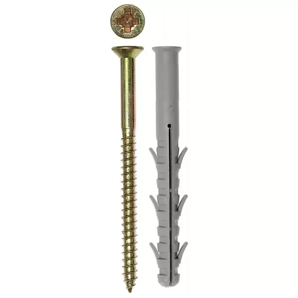 Дюбель рамный ЗУБР "ПРОФЕССИОНАЛ" нейлоновый, в комплекте с оцинкованным шурупом, шестигранная головка, 10 x 115 мм, 5 шт 4-301476-10-115 купить в Нижневартовске
