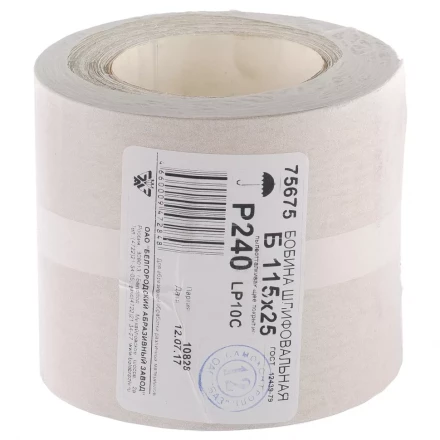 Шкурка на бумажной основе LP10C Р240 рулон 115 мм х 25м БАЗ артикул 75675 купить в Нижневартовске