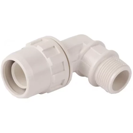 Муфта ЗУБР "ШиреФит" соединительная угловая 90°, "штуцер с гайкой - внешняя резьба", 20мм-3/4" 51465-20-3/4 купить в Нижневартовске