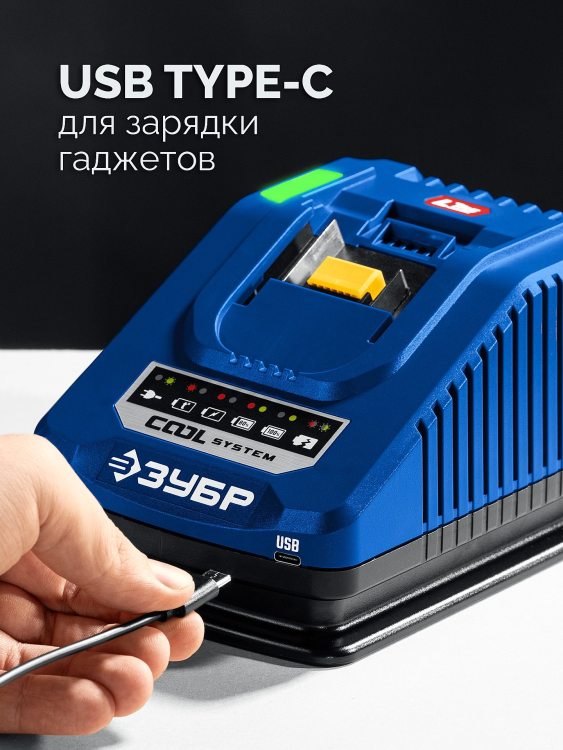ЗУБР Turbo CHARGE, 20 В, 1 порт, 1 х 6 А, зарядное устройство для LMS АКБ, ПРОФЕССИОНАЛ (TC-20-1) купить в Нижневартовске