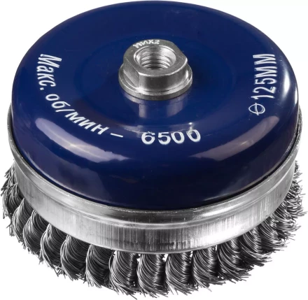 DEXX. Щетка чашечная усиленная для УШМ, жгутированная стальная проволока 0,5мм, 125ммхМ14 35106-125 купить в Нижневартовске