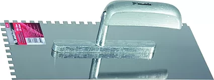 Гладилка из нержавеющей стали 280 х 130 мм деревянная ручка зуб 6 х 6 мм  MATRIX 86737 купить в Нижневартовске