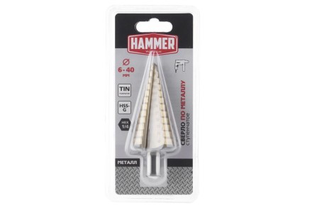 Сверло по металлу HAMMER Ф40х105мм (DR MT 6,0-40,0мм*105/13мм) купить в Нижневартовске