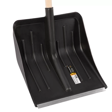 Лопата для уборки снега пластиковая, 405 х 420 х 1415 мм, деревянный черенок, Sparta 61640 купить в Нижневартовске