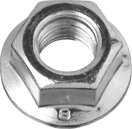 Гайка ЗУБР "МАСТЕР" DIN 6923 с фланцем, класс прочности 8, оцинкованная,  M14, 5кг 303630-14 купить в Нижневартовске