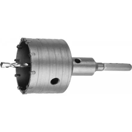 Коронка ЗУБР буровая, коническая посадка центрирующего сверла, шестигранный хвостовик, в сборе, 80мм 2917-80_z01 купить в Нижневартовске