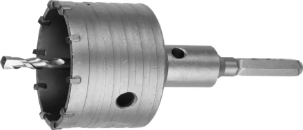 Коронка ЗУБР буровая, коническая посадка центрирующего сверла, шестигранный хвостовик, в сборе, 80мм 2917-80_z01 купить в Нижневартовске