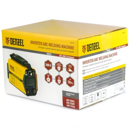 Аппарат инверторный дуговой сварки DENZEL DS-200 Compact 94373 купить в Нижневартовске