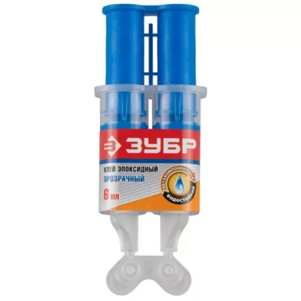 Клей ЗУБР эпоксидный, в двойном шприце, на блистере, 6 мл 41952 купить в Нижневартовске