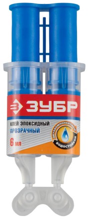 Клей ЗУБР эпоксидный, в двойном шприце, на блистере, 6 мл 41952 купить в Нижневартовске