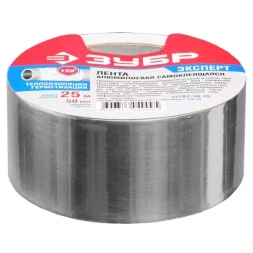 Лента алюминиевая ЗУБР "ПРОФЕССИОНАЛ", до 120 °С, 60мкм, 50мм х 25м 12262-50-25