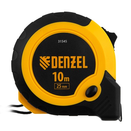 Рулетка Denzel 10м х 25мм, двухкомп. корпус, кнопка-пауза 31545 купить в Нижневартовске