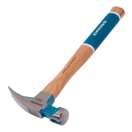 Молоток-гвоздодер,560 г Gross 10419, угол 75, магнит, обрезиненная рукоятка AMERICAN HICKORY купить в Нижневартовске