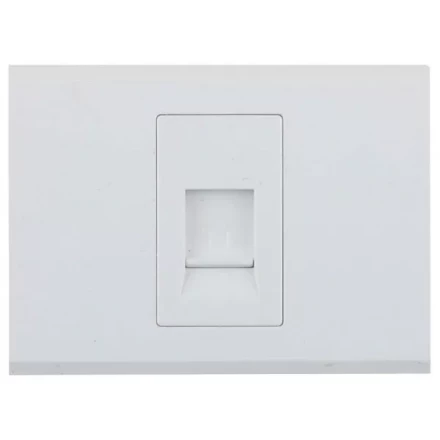 Розетка СВЕТОЗАР "ЭФФЕКТ" телефонная, одинарная, без вставки и рамки, цвет белый SV-54417-W купить в Нижневартовске