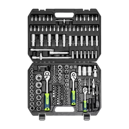 Набор инструментов Сибртех 14171, 1/2", 3/8", 1/4", пластиковый кейс 172 предм. купить в Нижневартовске