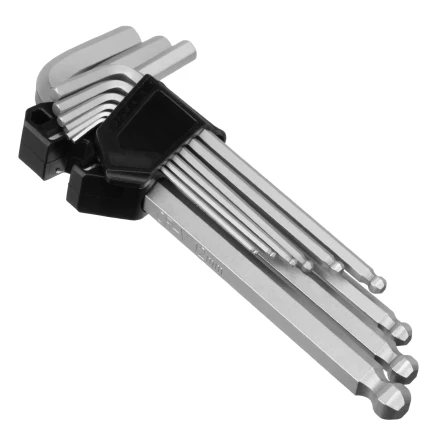 Набор ключей имбусовых Сибртех, HEX, 2-12 мм, CrV, 9 шт., удлиненные, с шаром, 123657 купить в Нижневартовске