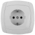 Розетка СВЕТОЗАР "CITY LIGHT" одинарная в сборе, с заземлением, цвет белый, 16А/~250В SV-54205-W купить в Нижневартовске