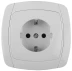 Розетка СВЕТОЗАР "CITY LIGHT" одинарная в сборе, с заземлением, цвет белый, 16А/~250В SV-54205-W купить в Нижневартовске