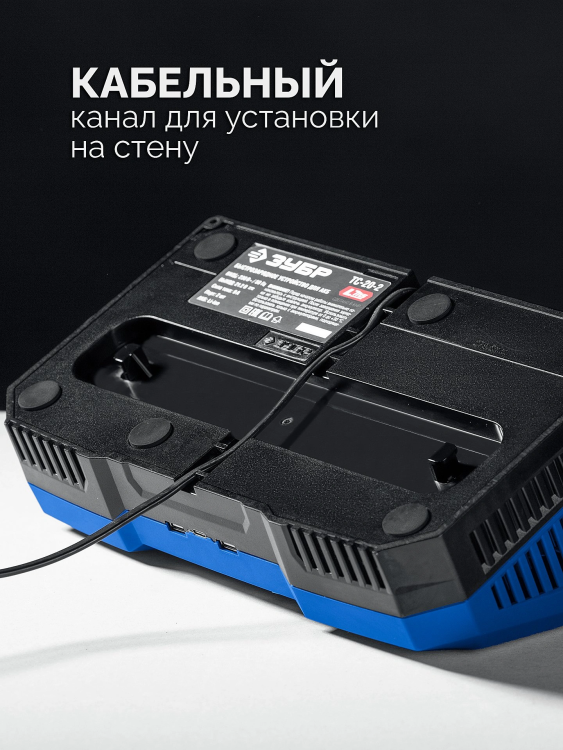 ЗУБР Turbo CHARGE, 20 В, 2 порта, 2 х 9 А, зарядное устройство для LMS АКБ, ПРОФЕССИОНАЛ (TC-20-2) купить в Нижневартовске