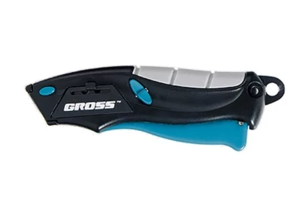 Нож ремонтно-монтажный мини трехкомпонентная рукоятка авто выброс/возврат лезвия 100мм + 2 з.л GROSS 78873 купить в Нижневартовске