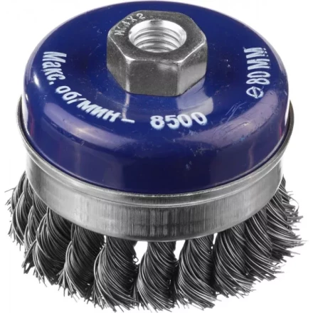 DEXX. Щетка чашечная усиленная для УШМ, жгутированная стальная проволока 0,5мм, 80ммхМ14 35106-080 купить в Нижневартовске