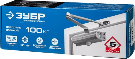 Доводчик дверной ЗУБР "ПРОФЕССИОНАЛ" для дверей массой до 40 кг цвет коричневый 37912-50 купить в Нижневартовске