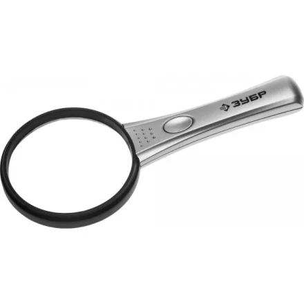 Лупа ЗУБР "МАСТЕР", светодиодная подсветка, 3-х/5-х кратное увеличение, диаметр линзы 75мм 40541-75 купить в Нижневартовске