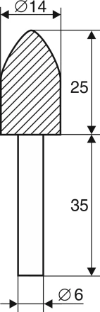 Шарошка абразивная Цилиндр с острым наконечником 14х25х6 мм 21659 купить в Нижневартовске