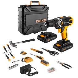 Дрель аккумуляторная DEKO DKCD20FU-Li, 063-4178 + набор 104 аксессуара