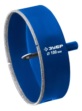 ЗУБР АГК d 100 мм (центр. сверло, трехгр. хвост, Р60), Алмазная коронка, Профессионал (29850-100) купить в Нижневартовске