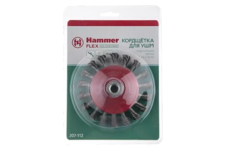 Кордщетка HAMMER тарелка 115мм для УШМ витая сталь (207-112) купить в Нижневартовске