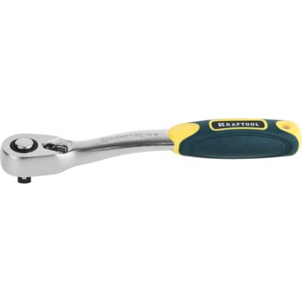 Трещотка для торцовых головок KRAFTOOL &quot;PRO&quot;, Сr-V сталь, 72 зубца, изогнутая, 1/4&quot; 27795-1/4_z02 купить в Нижневартовске