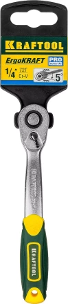 Трещотка для торцовых головок KRAFTOOL "PRO", Сr-V сталь, 72 зубца, изогнутая, 1/4" 27795-1/4_z02 купить в Нижневартовске