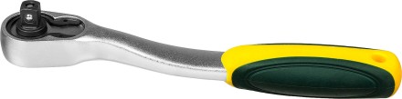 Трещотка для торцовых головок KRAFTOOL &quot;PRO&quot;, Сr-V сталь, 72 зубца, изогнутая, 1/4&quot; 27795-1/4_z02 купить в Нижневартовске
