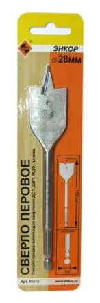 Сверло перовое по дереву  ф28х152мм 1/50/200 19113 купить в Нижневартовске