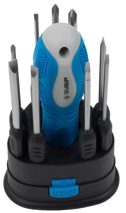 Набор ЗУБР Отвертка "ЭКСПЕРТ" со сменными стержнями 60мм, SL 3,0, 4,0, 5,0, 6,0мм, PH№ 0, 1, 2, TORX 10, 15, 10пред. 25282-H10 купить в Нижневартовске