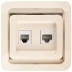 Розетка СВЕТОЗАР &quot;ГАММА&quot; комбинированная, телефонная + компьютерная, цвет бежевый SV-54119-B купить в Нижневартовске